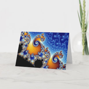 Tarjeta Fractal espiral doble azul de Mandelbrot