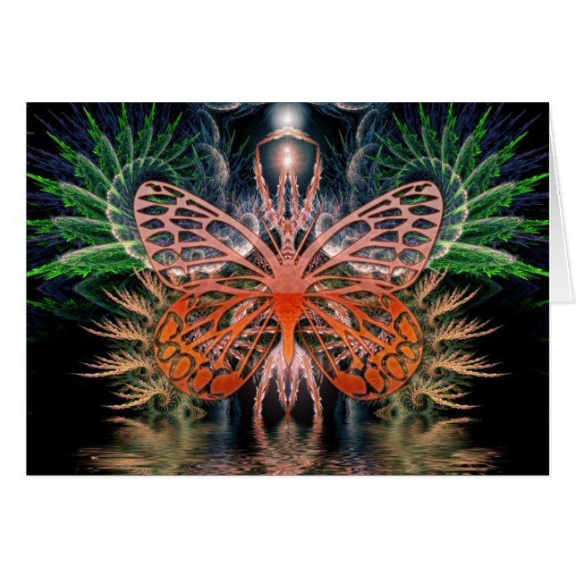 Tarjeta Fractal Lady Butterfly (Anverso (Horizontal))