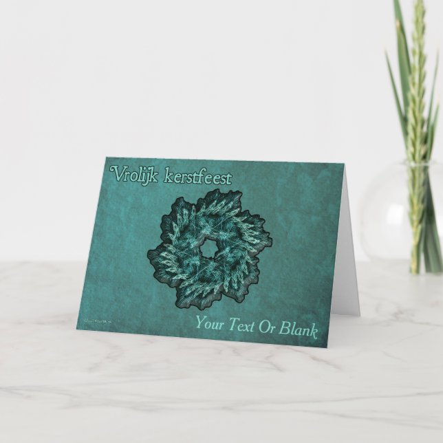 Tarjeta Fractal Wreath - Vrolijk kerstfeest (Anverso)