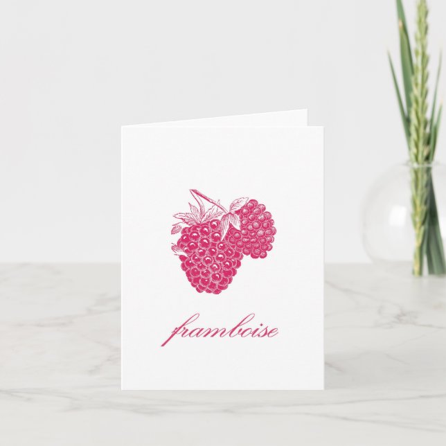 Tarjeta Frambuesa (Framboise) Notecard (Anverso)