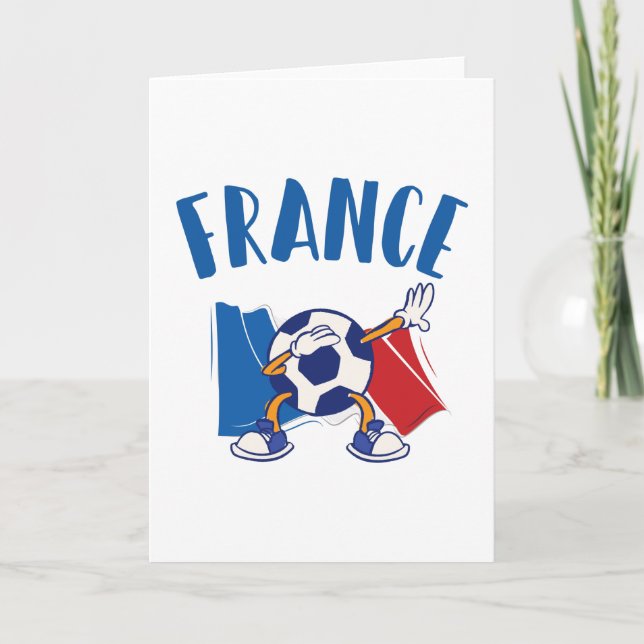 Tarjeta France Dabbing Soccer Ball Flag (Anverso)