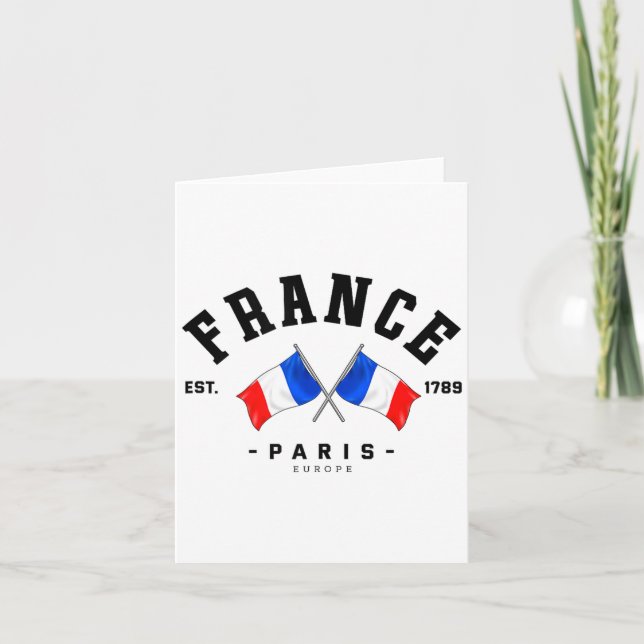 Tarjeta France Flag French Gift France Friend France Paris (Anverso)
