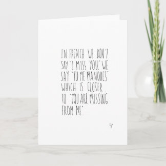 Tarjeta Francés Miss You