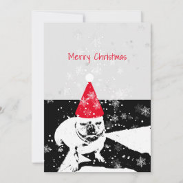 Tarjeta francesa de navidades de bulldog