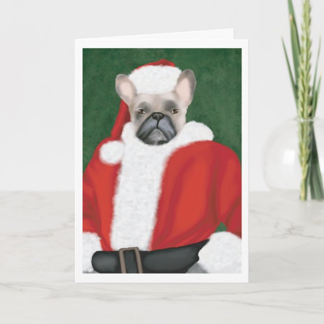 Tarjeta francesa de Navidades de Bulldog (Anverso)