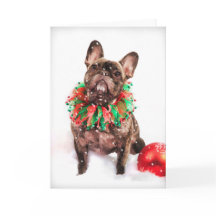 Tarjeta francesa de Navidades de Bulldog