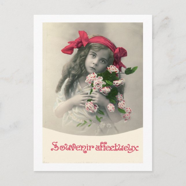 Tarjeta francesa de recuerdo Affectueux Vintage (Anverso)