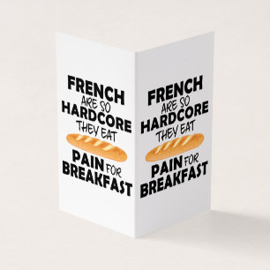 Tarjeta Franceses Comen Dolor Por Desayuno Pan Gracioso