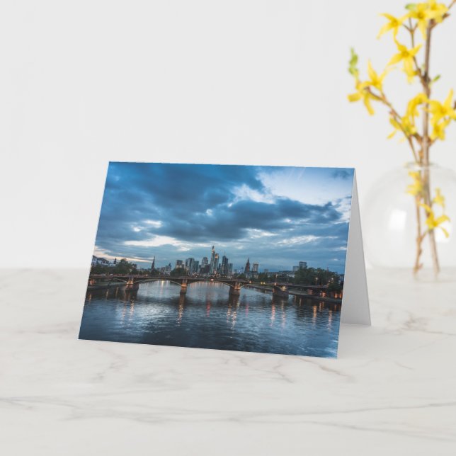 Tarjeta Fráncfort Alemania (flor amarilla)