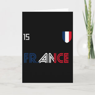 Tarjeta Francia Retro Fútbol Bandera Francesa 