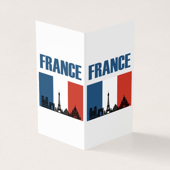 Tarjeta Francia Viaje - Bandera Francesa de la Línea Aérea (Exterior)