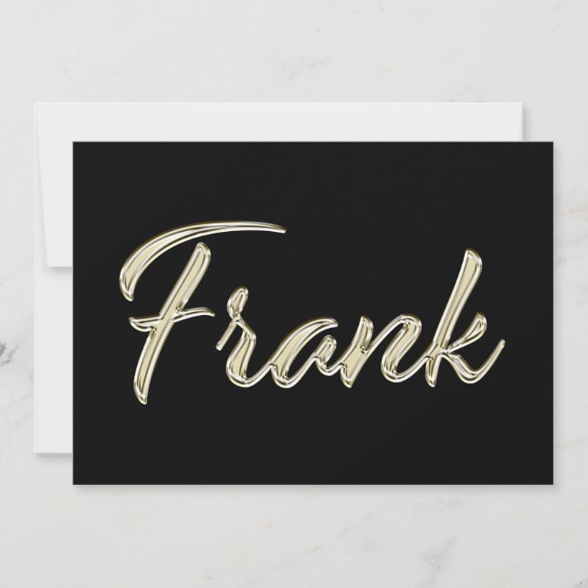 Tarjeta Frank Name white gold Handwriting Karte (Anverso)