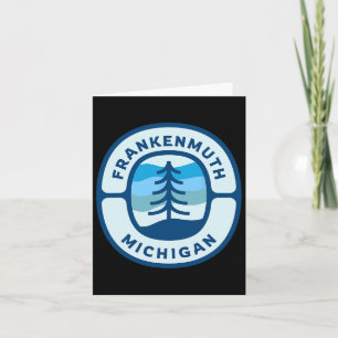 Tarjeta Frankenmuth Michigan Mi Retro Invierno Bosque Recu