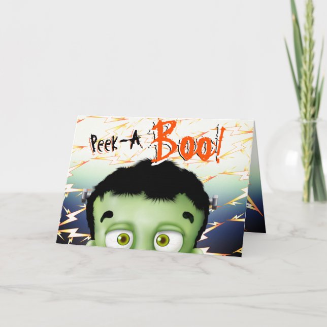 Tarjeta Frankenstein Monster Funny Kids Cumpleaños (Anverso)