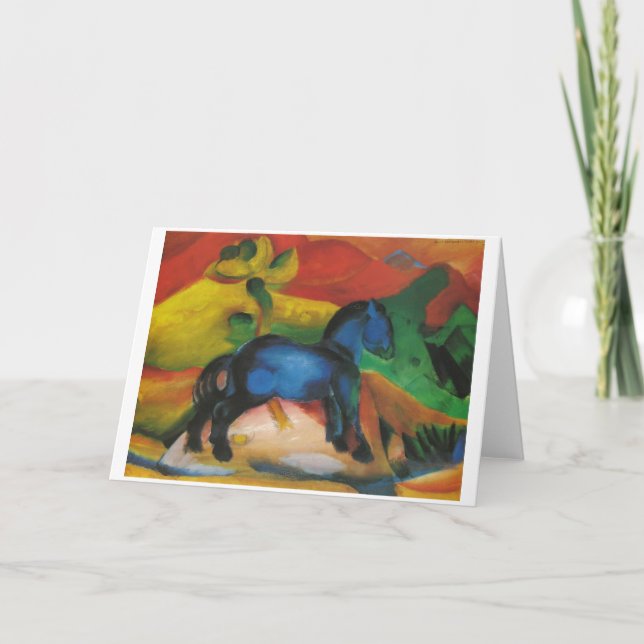 Tarjeta Franz Marc - pequeña lona azul del aceite del (Anverso)