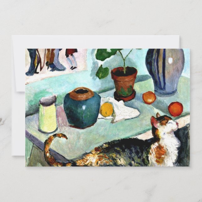 Tarjeta Franz Marc - Vida fija con gato (Anverso)