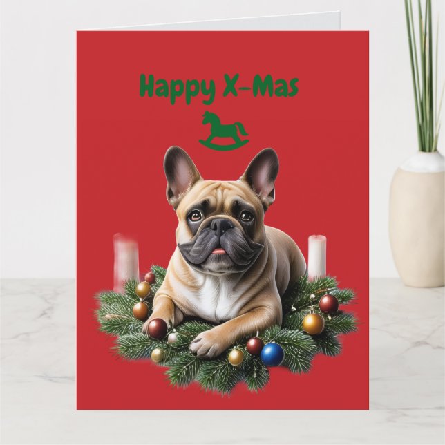 Tarjeta Französische Bulldogge French Bulldog  Weihnachten (Anverso)