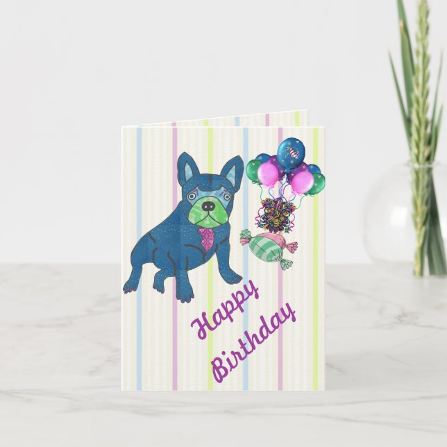 Tarjeta französische Bulldogge Grußkarten (Anverso)