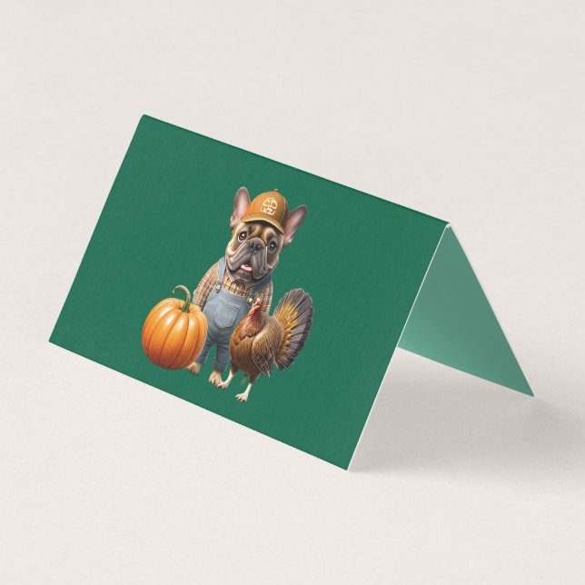 Tarjeta Französische Bulldogge Thanksgiving French Bulldog (Anverso)