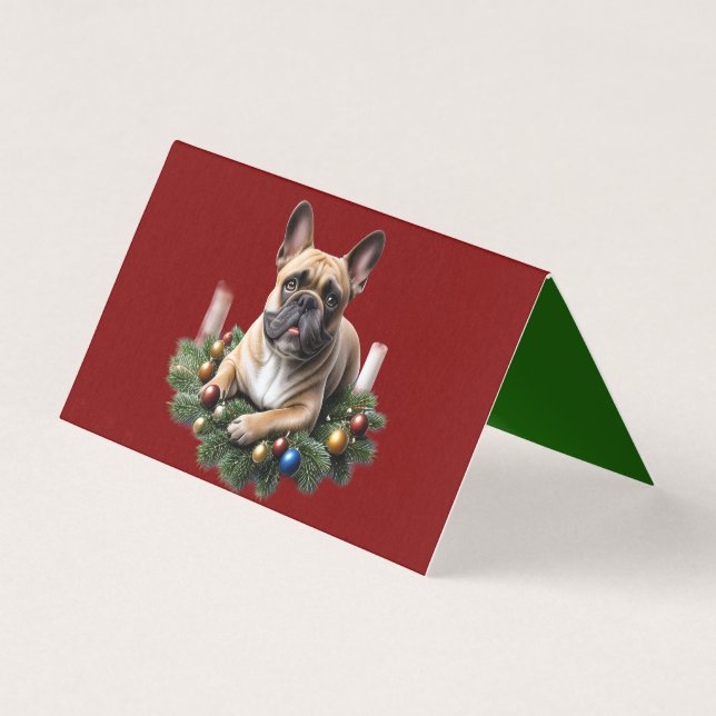 Tarjeta Französische Bulldogge Weihnachten French Bulldog (Anverso)