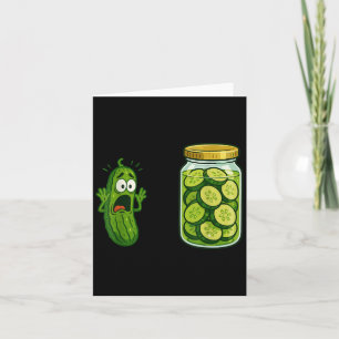 Tarjeta Frasco de pepino en vinagre gritando divertido chi