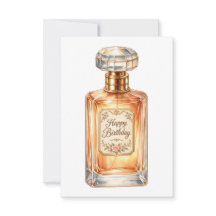 Frasco de perfume de cumpleaños feliz dorado vinta