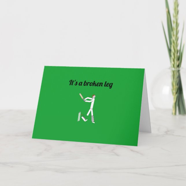 Tarjeta frase de cricket es una pierna rota (Anverso)