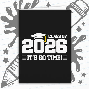 Tarjeta Frase divertida de graduación de la clase de 2026 