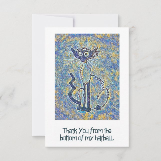 Tarjeta Frazzled Cat Gracias (Anverso)