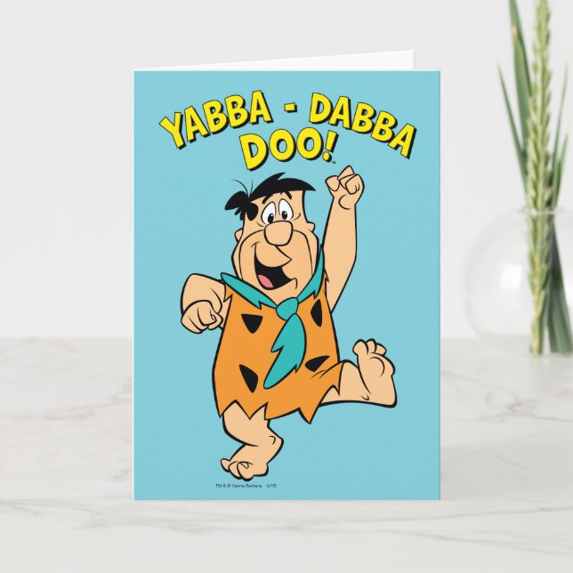Tarjeta Fred Flintstone Yabba-Dabba Doo! (Anverso)