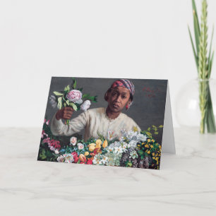 Tarjeta Frederic Bazille - Mujer joven con peonías
