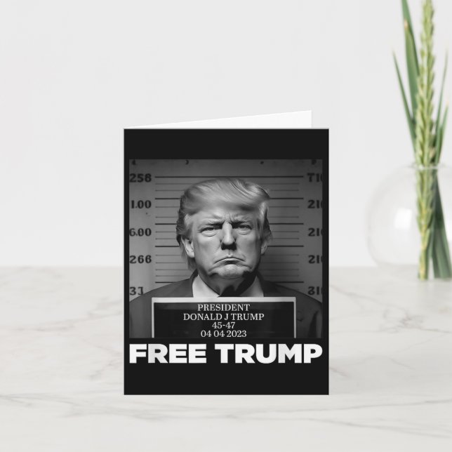 Tarjeta Free Donald Trump Mugshot (Anverso)