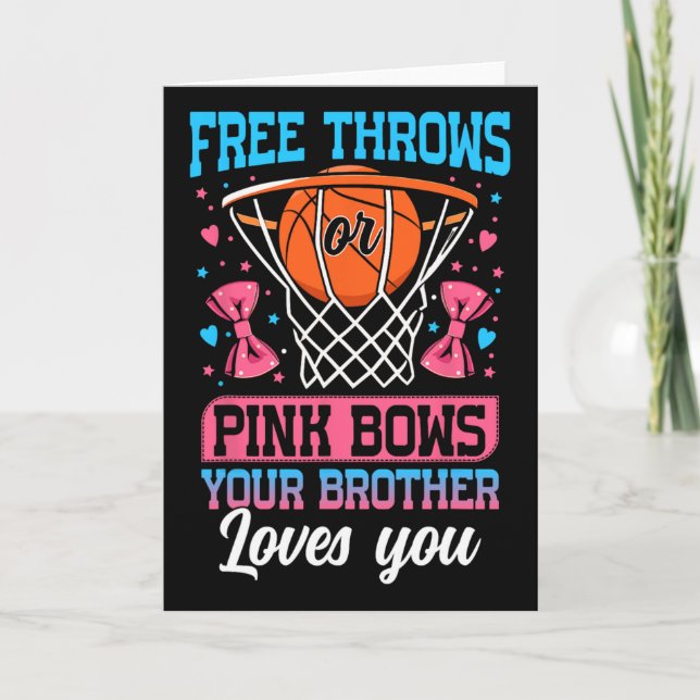 Tarjeta Free Throws Or Pink Bows Your Brother Loves You Ge (Anverso)