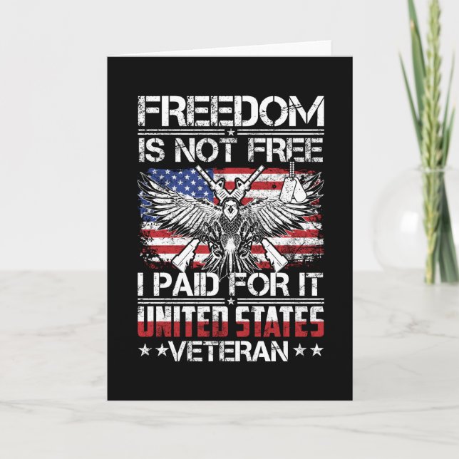 Tarjeta Freedom Isnt Free Veteran - American Eagle (Anverso)
