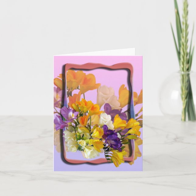 Tarjeta Freesias Notecard (Anverso)