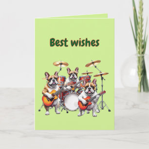 Tarjeta French Bulldog banda de música Bulldogs Franceses