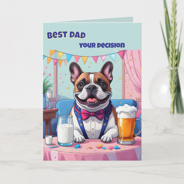 Tarjeta French Bulldog Dad Fatherˋs Day (Anverso)