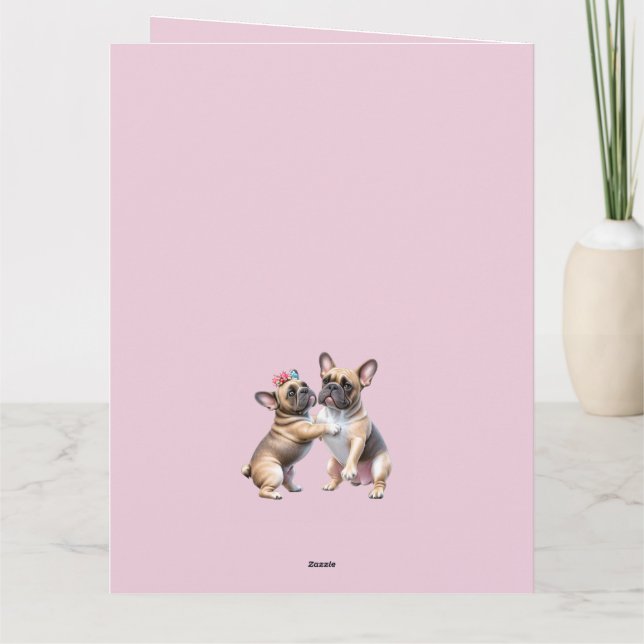 Tarjeta French Bulldog  verliebt Valentinstag  (Reverso)
