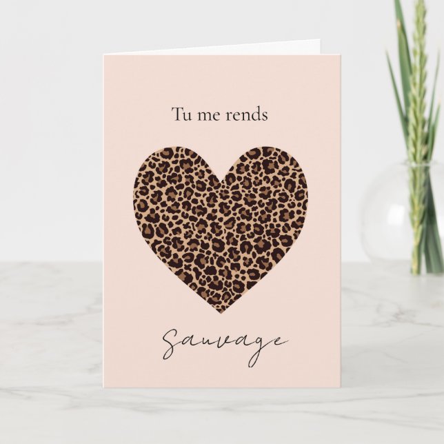 Tarjeta French I'm Wild for You Valentine's Day Card (Anverso)