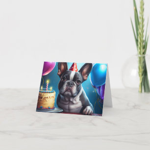 Tarjeta Frenchie Birthday Bash: Un lindo Bulldog francés