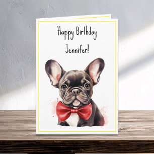 Tarjeta Frenchie Bulldog francés Cachorro Perro Nacimiento