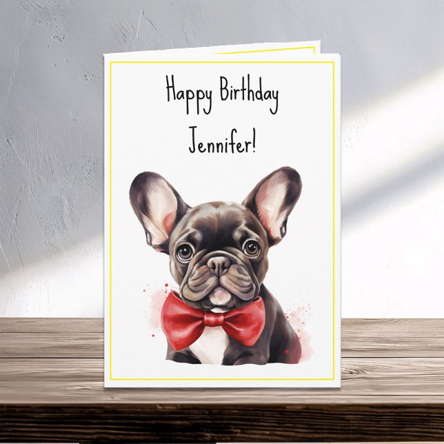 Tarjeta Frenchie Bulldog francés Cachorro Perro Nacimiento (Subido por el creador)