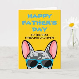 Tarjeta Frenchie Día del Padre Blue Merle Bulldog Francés