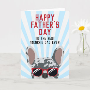 Tarjeta Frenchie Día del Padre Blue Merle Bulldog Francés