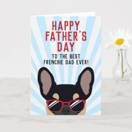 Tarjeta Frenchie Día del Padre Bulldog Francés Negro y Can