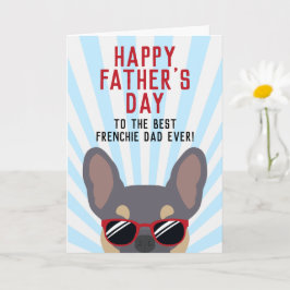 Tarjeta Frenchie Día del Padre Lilac y Tan French Bulldog