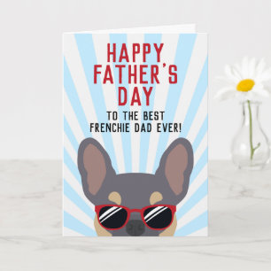 Tarjeta Frenchie Día del Padre Lilac y Tan French Bulldog