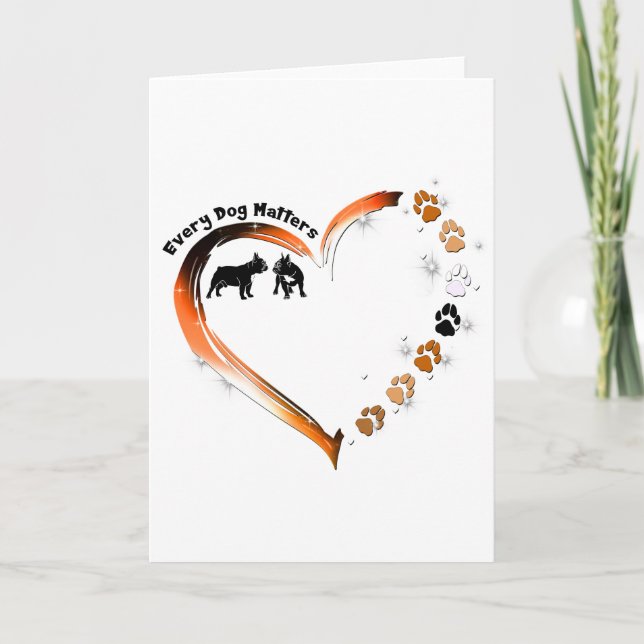 Tarjeta Frenchie Every Dog Matters Golden Heart Pet Paws (Anverso)