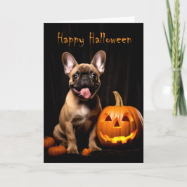 Tarjeta Frenchie Halloween