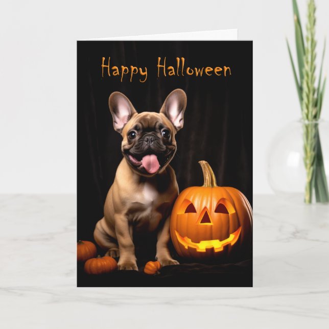 Tarjeta Frenchie Halloween (Anverso)